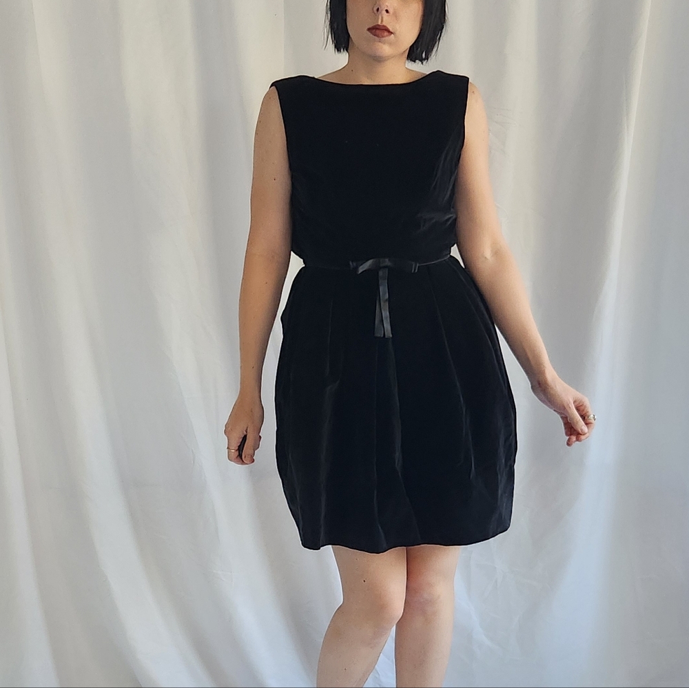 50s Black Velvet Party Dress‎
